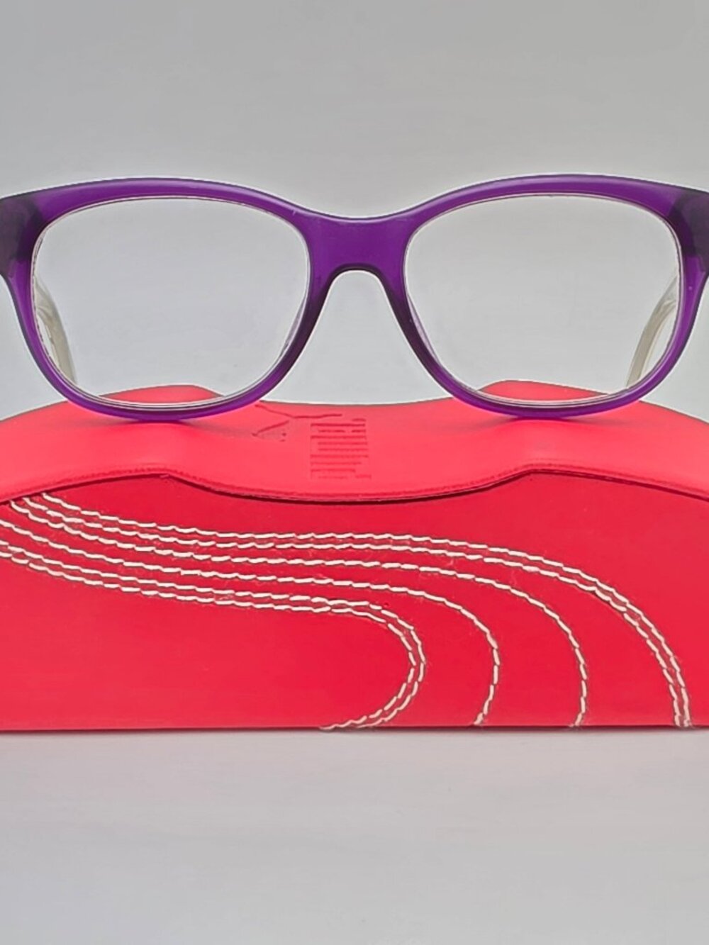 Puma PJ00030COS 001 Crystal Purple Clear Kids Eyeglasses Frame w/ Flexhinge 48mm